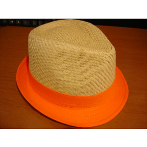 Καπέλο Ψάθινο με Πορτοκαλί Ρίγα (Πορτοκαλί) (Κωδ.007.511.001)